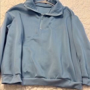 SHEIN Blue Zip Up Sweater Soft Casual Fit